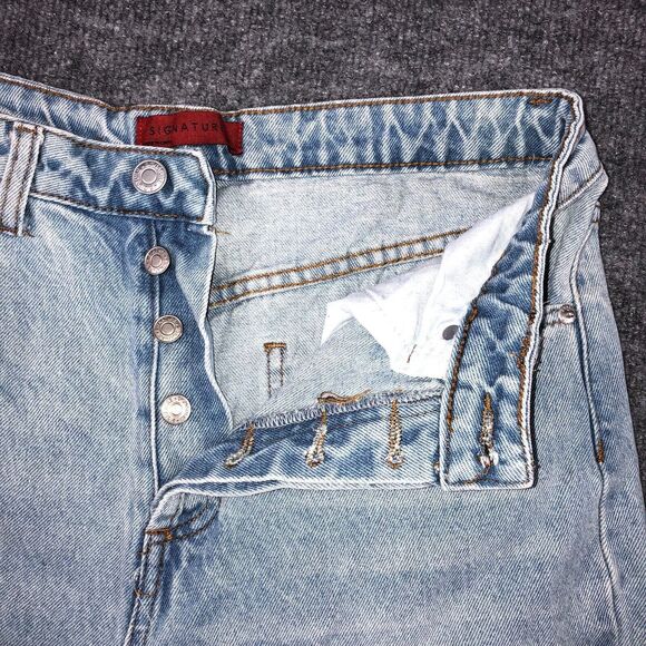 Signature 8 Jeans Woman's Size 28 Denim Distressed Mom High Rise Button Fly Cuff - Picture 7 of 11